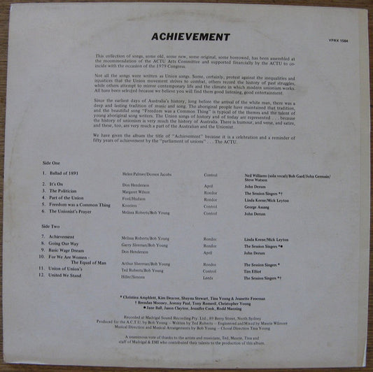 Various : ACTU Achievement (LP, Album)