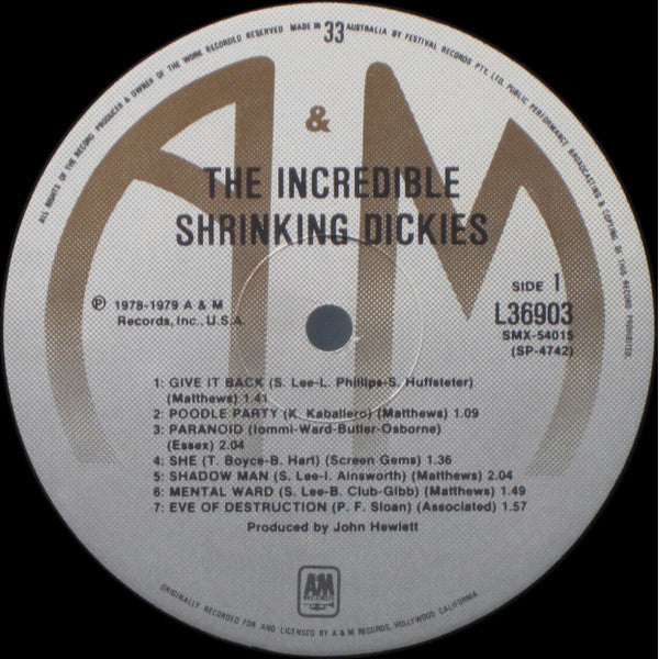 The Dickies : The Incredible Shrinking Dickies (LP, Album)