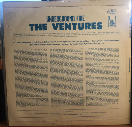 The Ventures : Underground Fire (LP, Album)