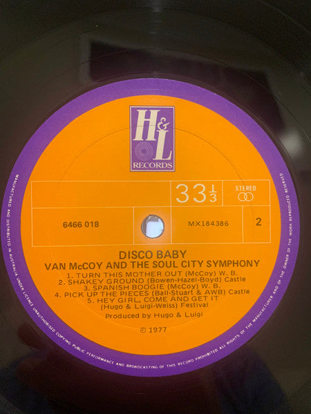Van McCoy & The Soul City Symphony : Disco Baby (LP, Album)