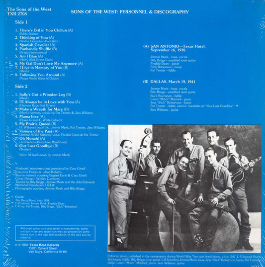 Sons Of The West : 1938-41 (LP, Comp)
