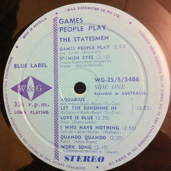 The Statesmen (11) : Games People Play (LP)