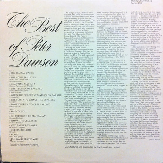 Peter Dawson : The Best Of Peter Dawson (LP, Comp)