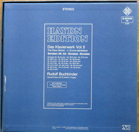 Joseph Haydn : Die Haydn-Edition XI Das Klavierwerk Vol. 2 (6xLP, Blu + Box)