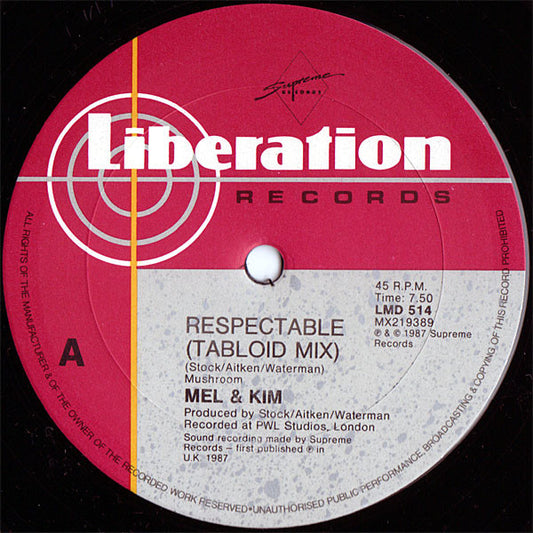 Mel & Kim : Respectable (12", Single)