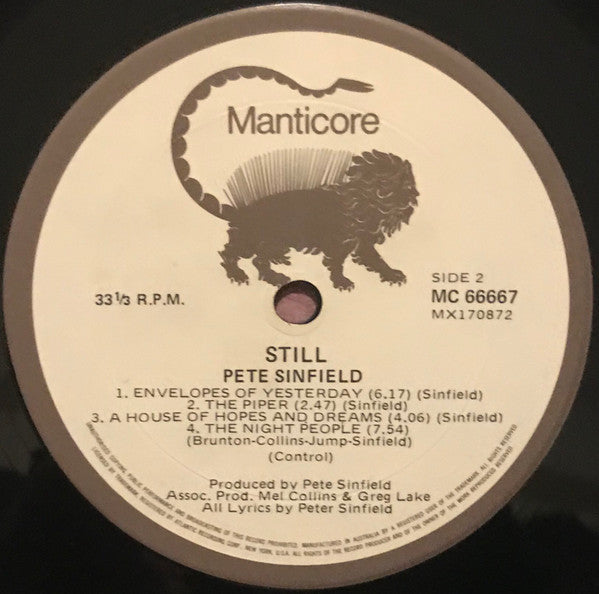 Peter Sinfield : Still (LP, Album, Gat)