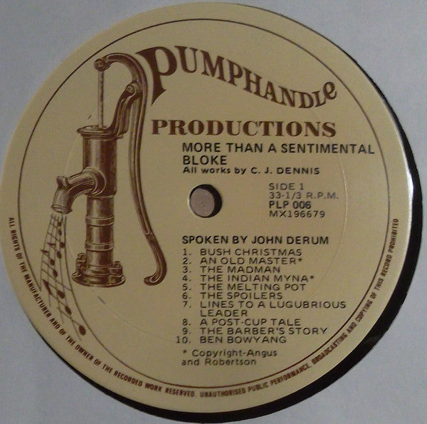 C. J. Dennis, John Derum : More Than A Sentimental Bloke (LP, Album)
