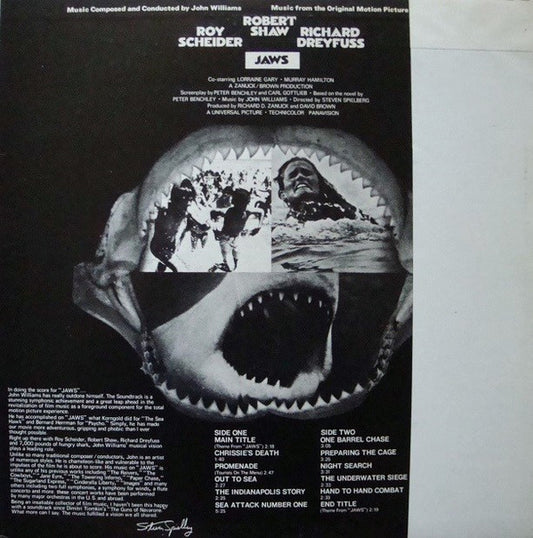 John Williams (4) : Jaws - Music From The Original Motion Picture Soundtrack (LP, Album)
