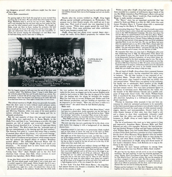 Sissle & Blake : Shuffle Along (LP, Comp, Gat)
