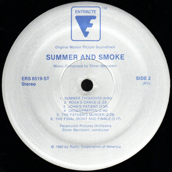 Elmer Bernstein : Summer And Smoke (An Original Soundtrack Recording) (LP, Album, RE)