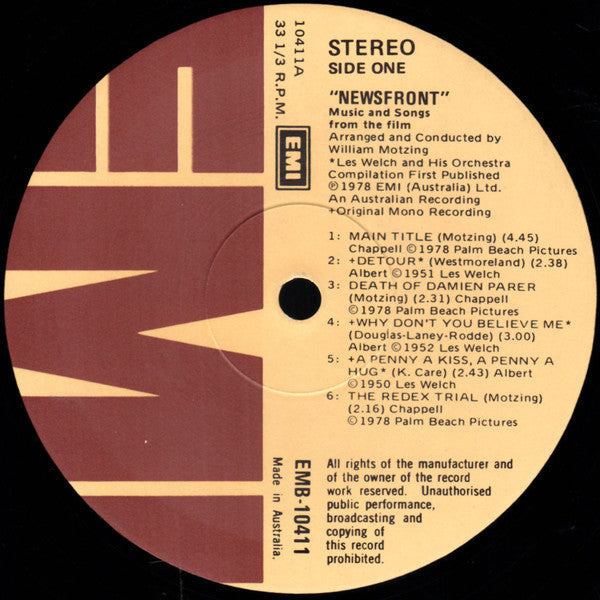 Various : Music And Songs From The Film Newsfront (LP)