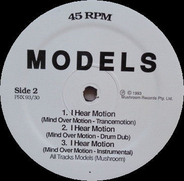 Models (2) : I Hear Motion (12", Maxi)
