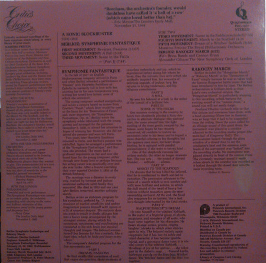 Hector Berlioz, Massimo Freccia, Royal Philharmonic Orchestra / Alexander Gibson, The New Symphony Orchestra Of London : Symphonie Fantastique (LP)