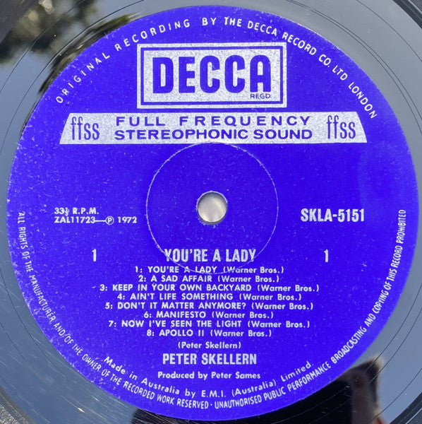 Peter Skellern : You're A Lady (LP, Album)