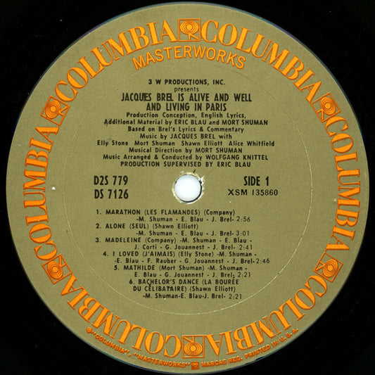 Eric Blau And Mort Shuman : Jacques Brel Is Alive And Well And Living In Paris (2xLP)