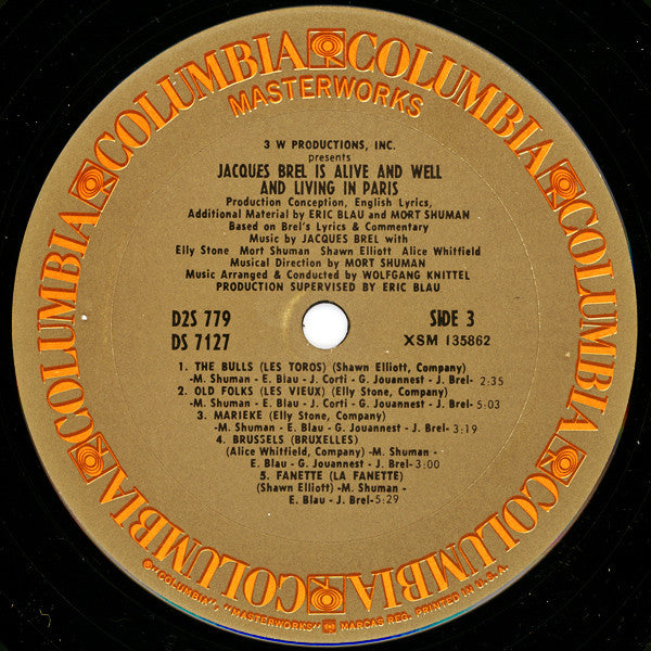 Eric Blau And Mort Shuman : Jacques Brel Is Alive And Well And Living In Paris (2xLP)