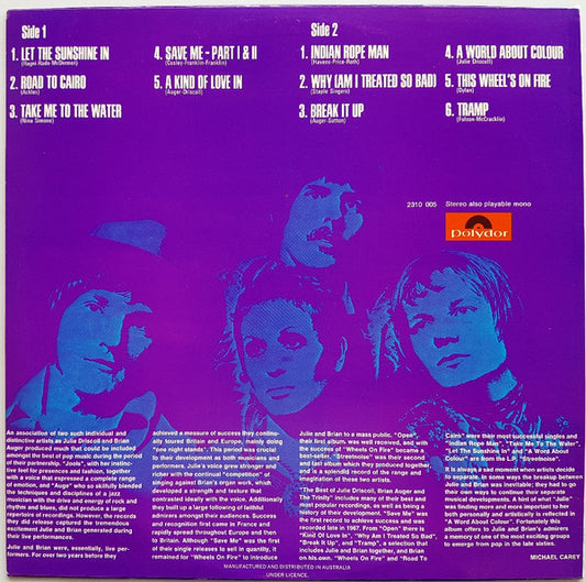 Julie Driscoll, Brian Auger & The Trinity : The Best Of Julie Driscoll, Brian Auger & The Trinity (LP, Comp)