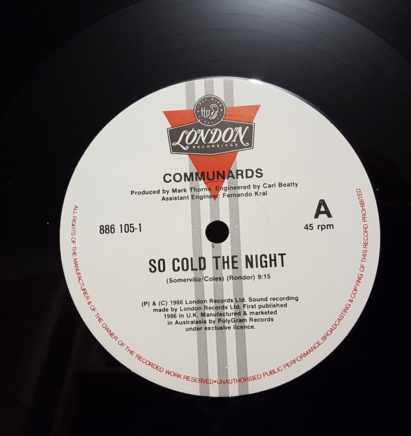 The Communards : So Cold The Night (12", Single)
