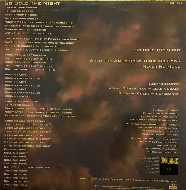The Communards : So Cold The Night (12", Single)