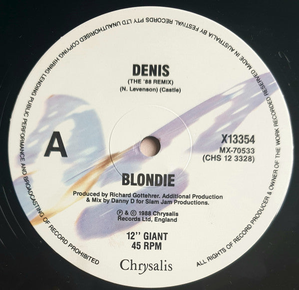 Debbie Harry* / Blondie : Denis (The '88 Remix) / Rapture (The Teddy Riley Remix) (12", Single, Ltd)