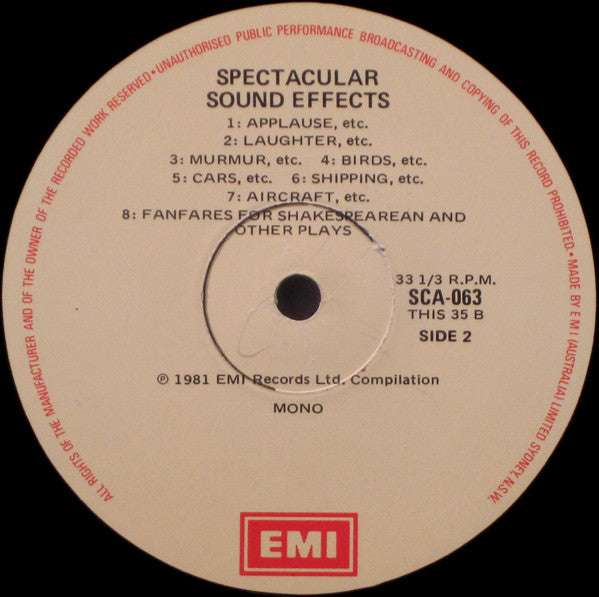 No Artist : Spectacular Sound Effects (Album Two) (LP, Comp, Mono)