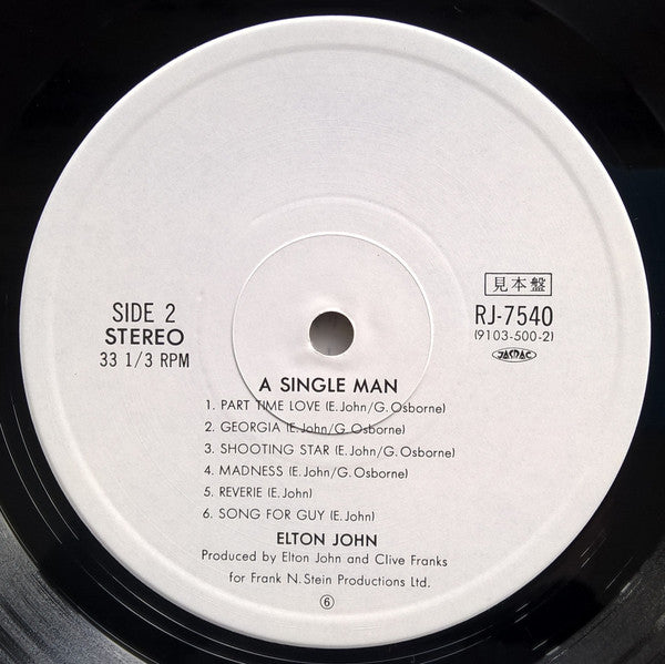 Elton John : A Single Man (LP, Album, Promo)