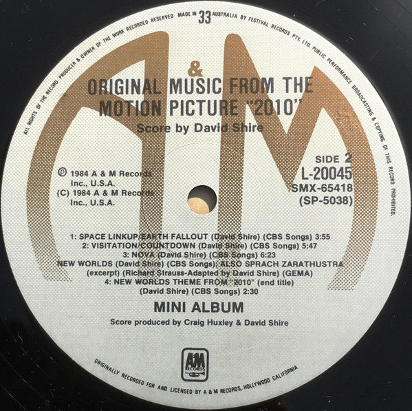 David Shire : 2010 (Original Music From The Motion Picture) (LP, Album, Promo, Dig)