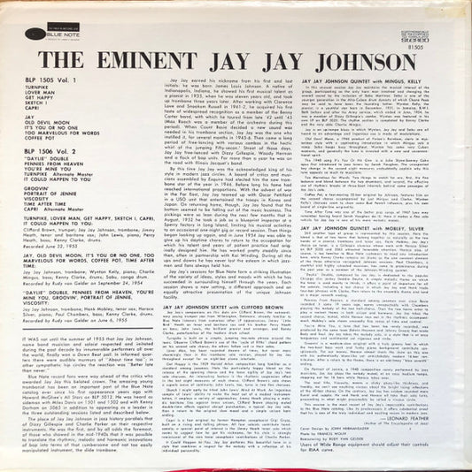 J.J. Johnson : The Eminent Jay Jay Johnson Volume 1 (LP, Comp, RE)