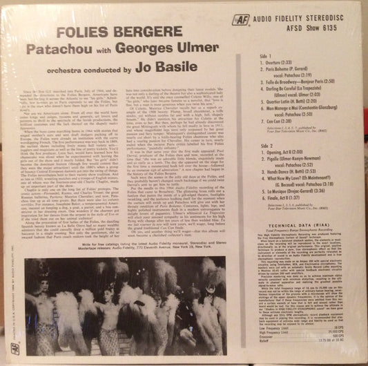 Folies Bergère With Patachou With Georges Ulmer Orchestra Conducted By Jo Basile : Folies Bergère Direct From Paris! (LP)