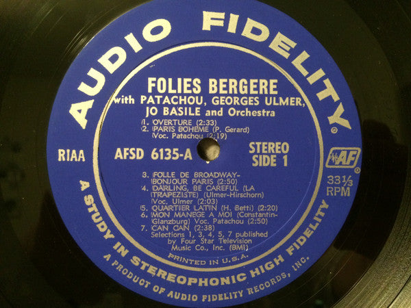Folies Bergère With Patachou With Georges Ulmer Orchestra Conducted By Jo Basile : Folies Bergère Direct From Paris! (LP)