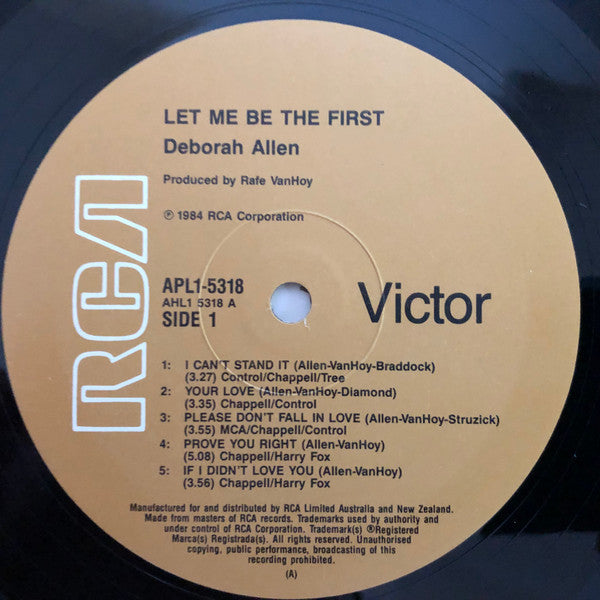 Deborah Allen : Let Me Be The First (LP, Album)