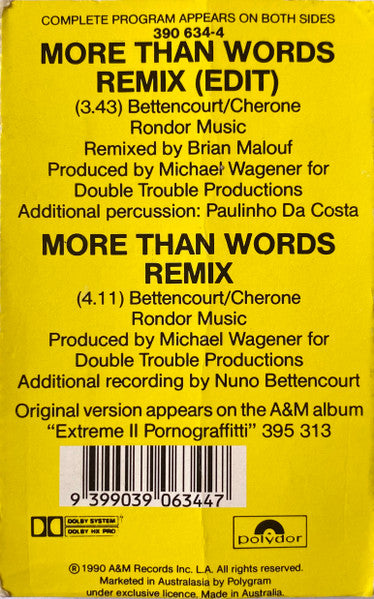 Extreme (2) : More Than Words (Cass, Single)