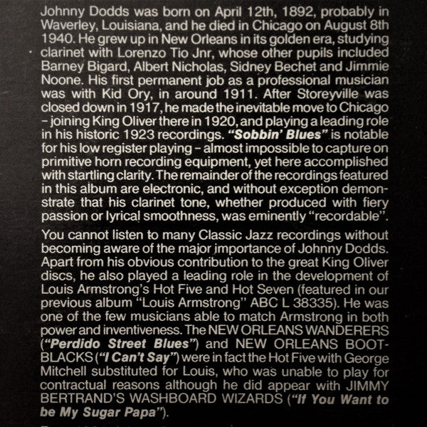 Johnny Dodds : Great Original Performances 1923-1929 (LP, Comp)