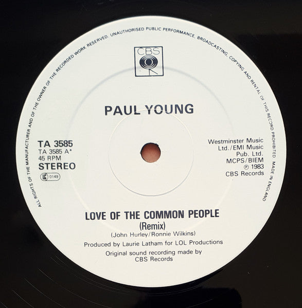 Paul Young : Love Of The Common People (Extended Club Mix) (12")
