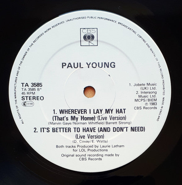 Paul Young : Love Of The Common People (Extended Club Mix) (12")