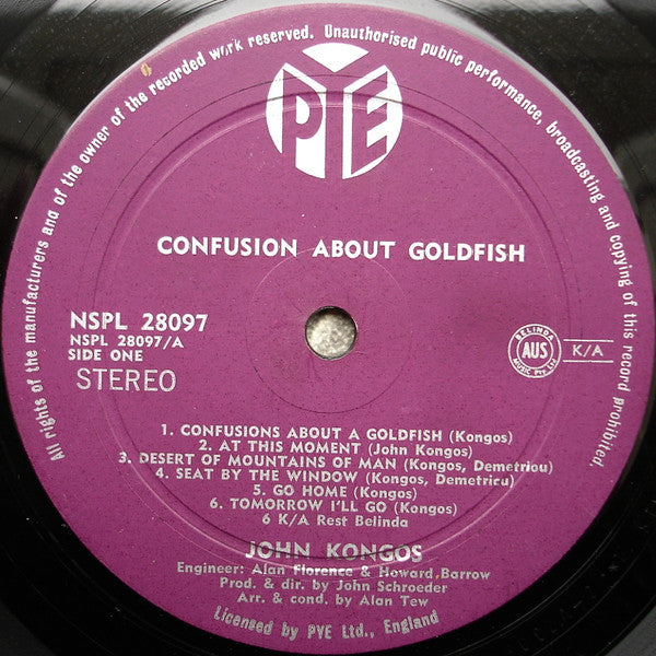 John Kongos : Confusions About A Goldfish (LP, Album)