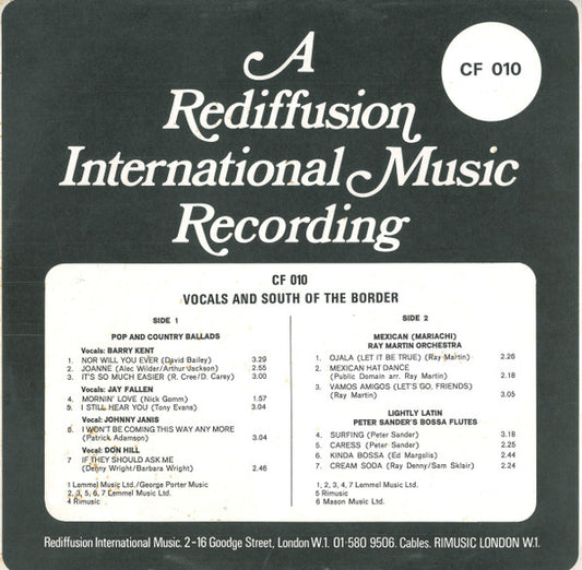 Various : Vocals And South Of The Border (LP)