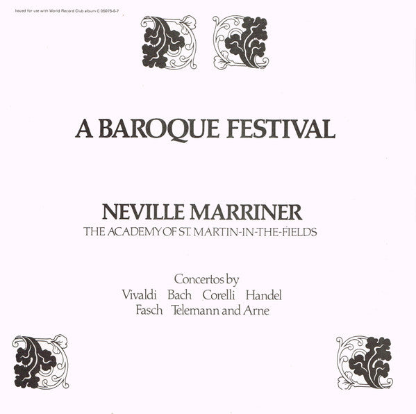 The Academy Of St. Martin-in-the-Fields, Sir Neville Marriner : A Baroque Festival (3xLP, Comp, Club + Box)