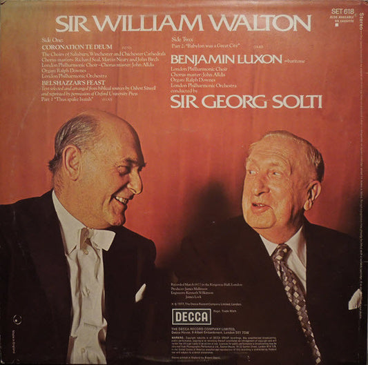 Walton*, Sir George Solti*, Benjamin Luxon, London Philharmonic Choir And Orchestra* : Belshazzar's Feast / Coronation Te Deum (LP)