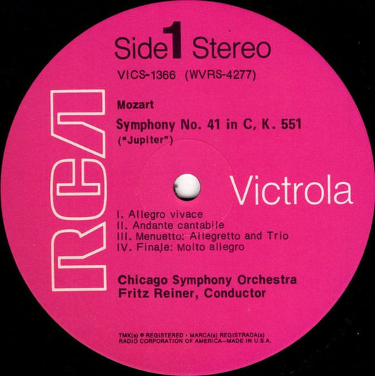 Wolfgang Amadeus Mozart / Joseph Haydn, Fritz Reiner, Chicago Symphony Orchestra : Symphony No. 41 ("Jupiter") / Symphony No. 88 (LP, Comp)