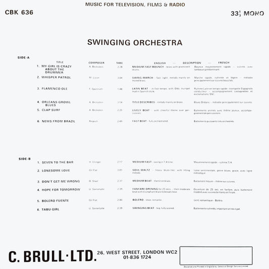 Various : Swinging Orchestra (LP)