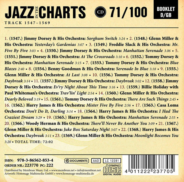 Various : Jazz In The Charts 71/100 (Track 1547-1569) (Dearly Beloved 1942 (5)) (CD, Comp, Mono)