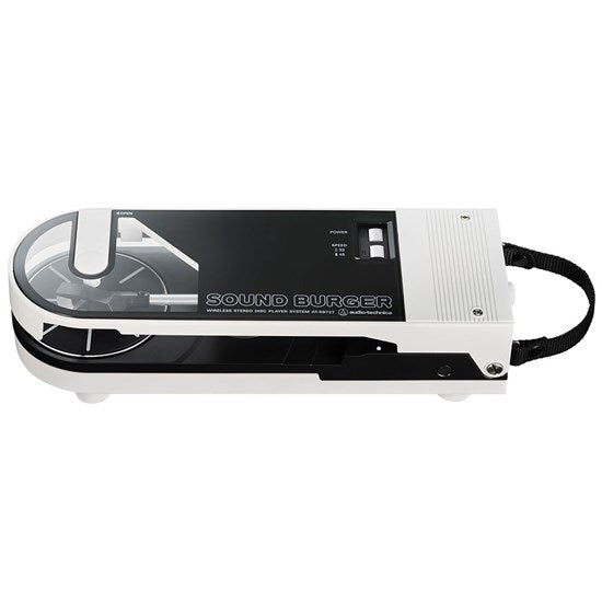 Audio Technica sound burger at-sb727 portable usb and bluetooth turntable in white from above front