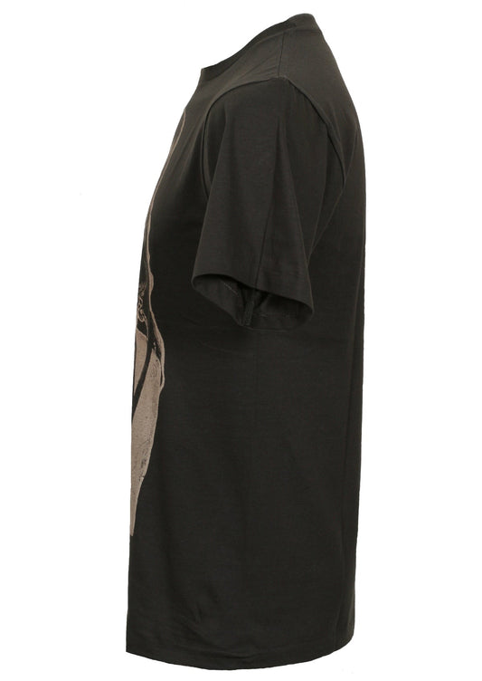 Black cotton t-shirt Amy Winehouse portrait print side