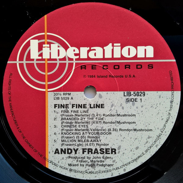 Andy Fraser : Fine Fine Line (LP, Album)