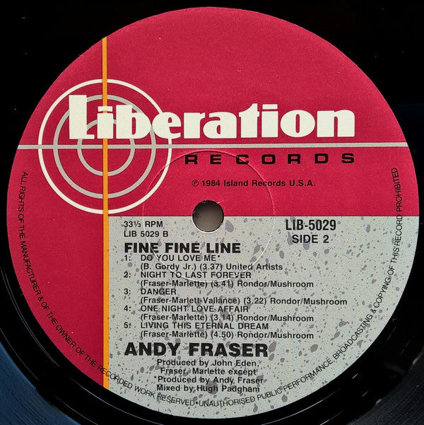 Andy Fraser : Fine Fine Line (LP, Album)