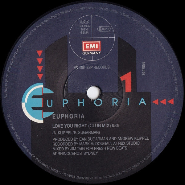 Euphoria (4) : Love You Right (12")