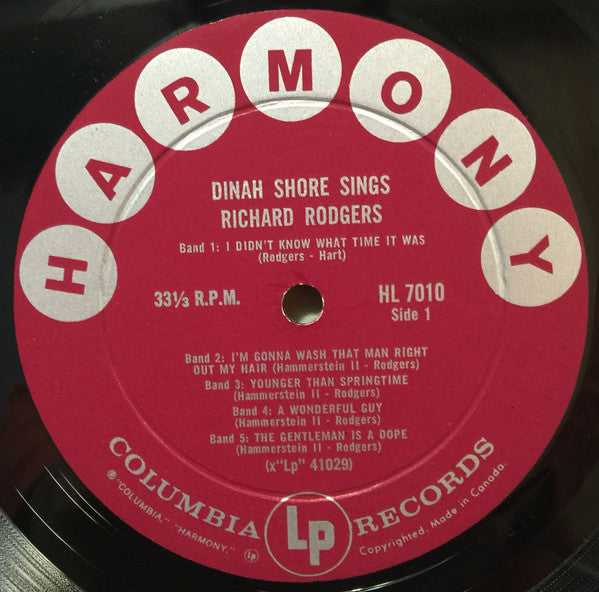 Dinah Shore : Sings Cole Porter And Richard Rodgers (LP, Mono)