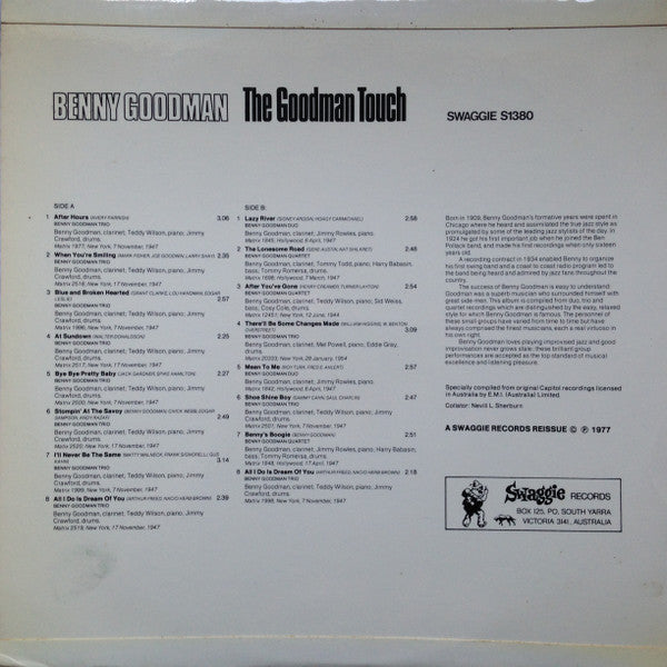 Benny Goodman : The Goodman Touch (LP, Comp, Mono)