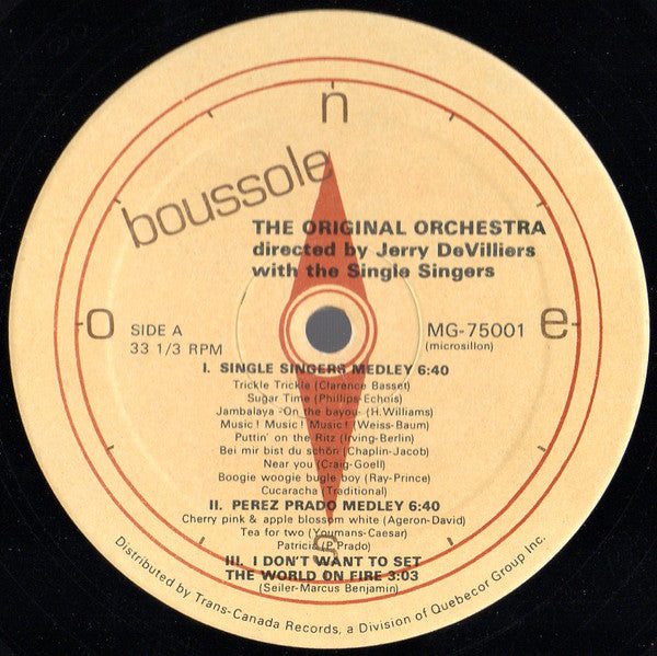 The Original Orchestra Directed By Jerry De Villiers With Single Singers : The Original Orchestra With The Single Singers (LP, Album)